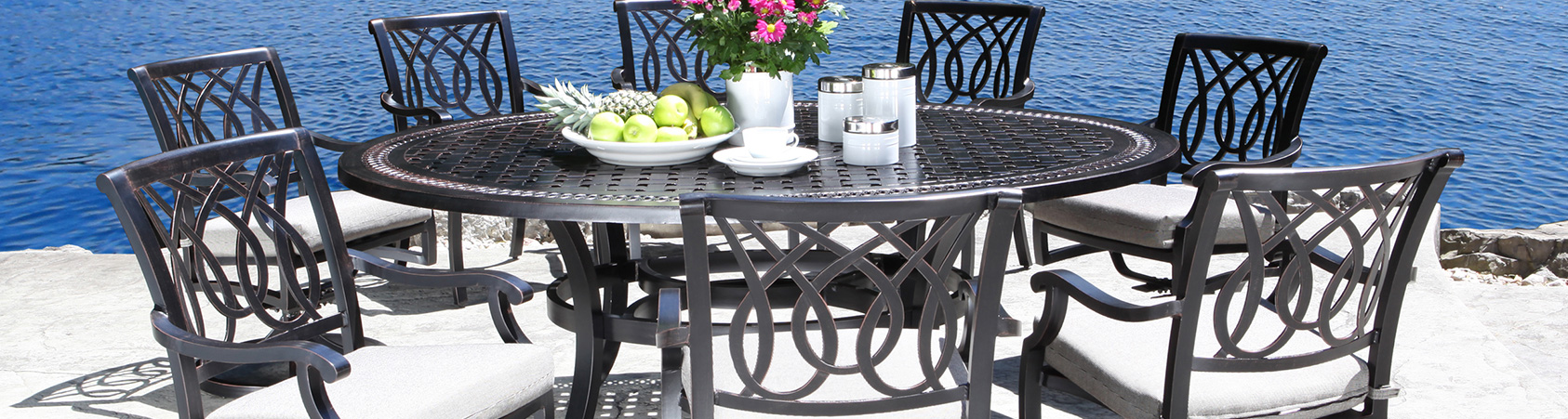 cast aluminum patio furniture | wrought aluminum patio