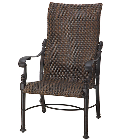 Florence Woven High Back Dining Chair Chestnut On Midnight Gold