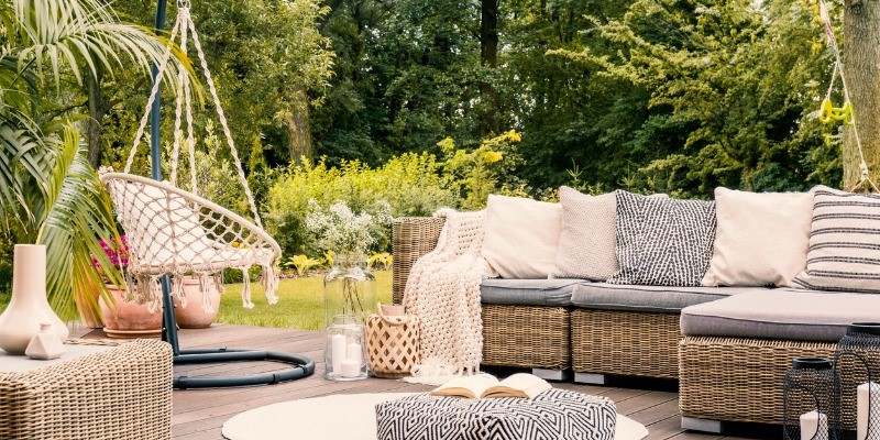 neutral bohemian patio furniture