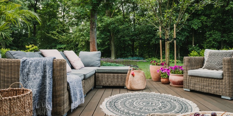 Patio furniture and garden