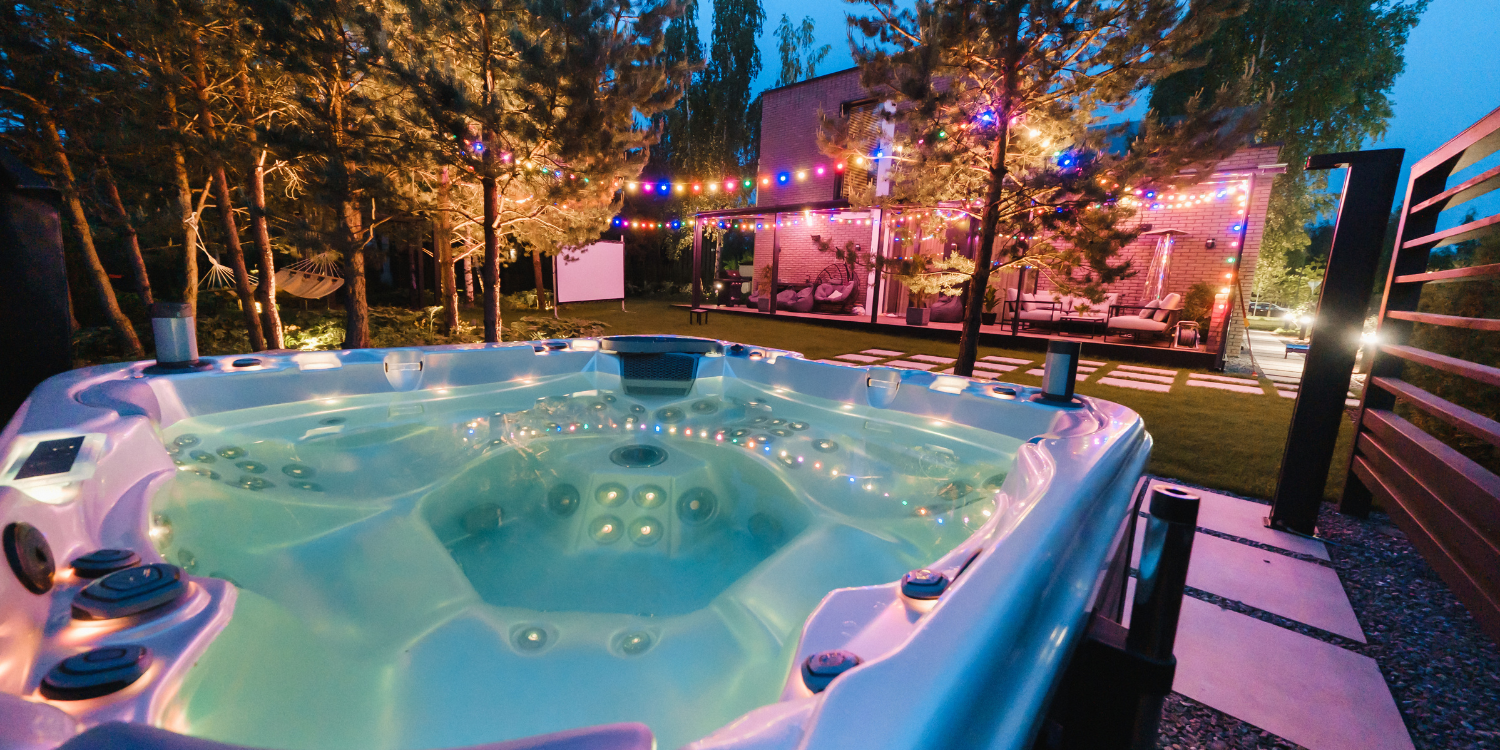 Hot Tub at Sunset in backyard with privacy fence - The Ultimate Guide to Positioning Your Hot Tub for Privacy